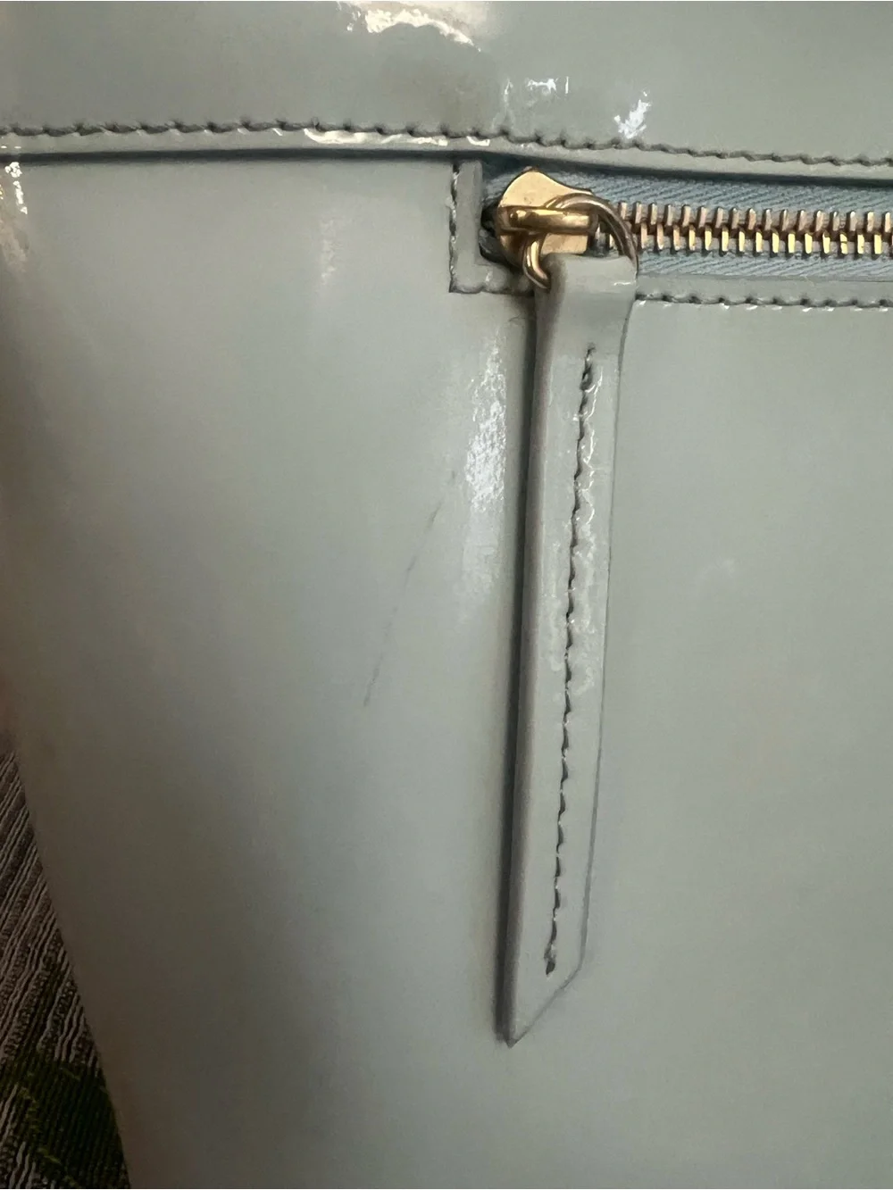 Dooney & Bourke Beacon Patent Leather Tote Light Blue